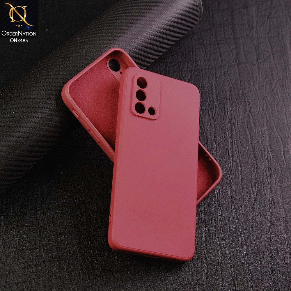 Oppo F19 Cover - Red - ONation Silica Gel Series - HQ Liquid Silicone Elegant Colors Camera Protection Soft Case