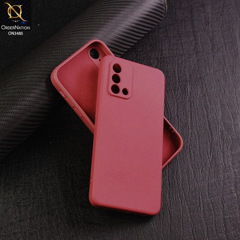 Oppo F19 Cover - Red - ONation Silica Gel Series - HQ Liquid Silicone Elegant Colors Camera Protection Soft Case