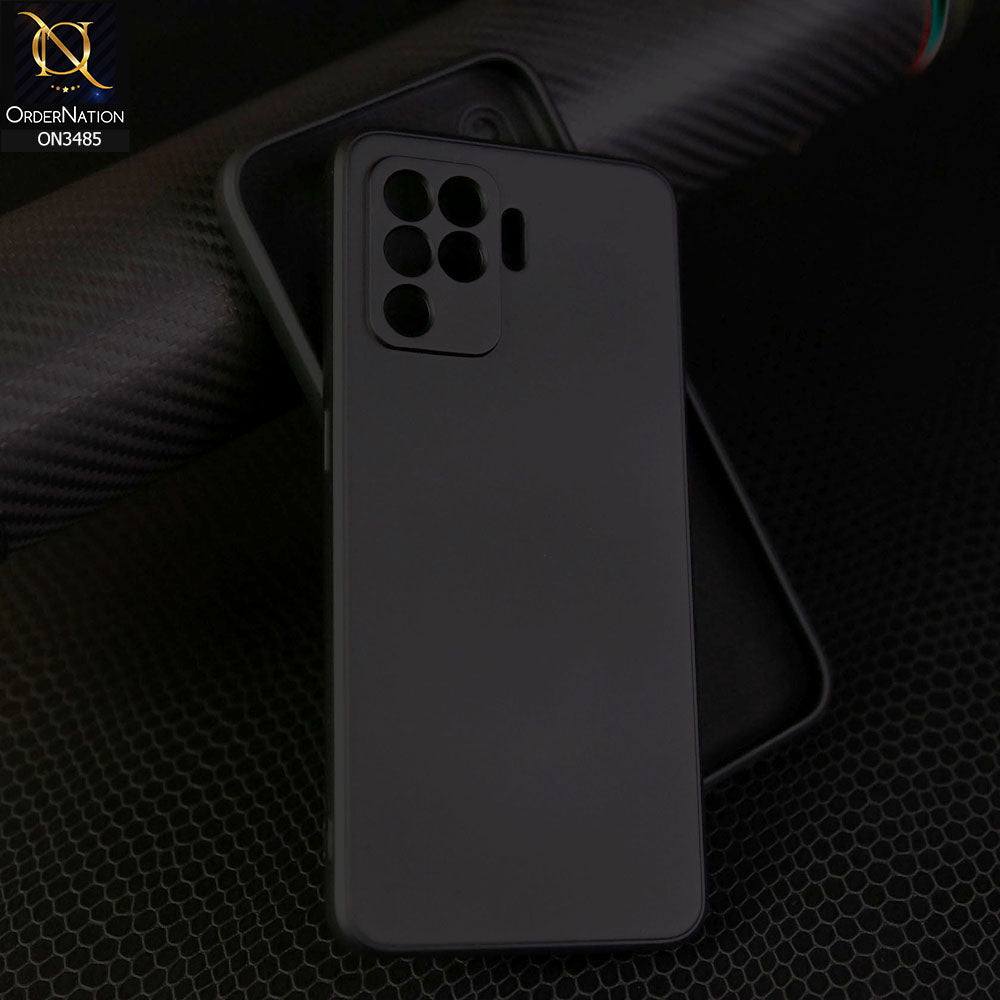 Oppo A94 Cover - Black - ONation Silica Gel Series - HQ Liquid Silicone Elegant Colors Camera Protection Soft Case