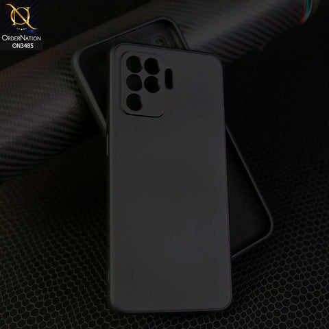 Oppo A94 Cover - Black - ONation Silica Gel Series - HQ Liquid Silicone Elegant Colors Camera Protection Soft Case