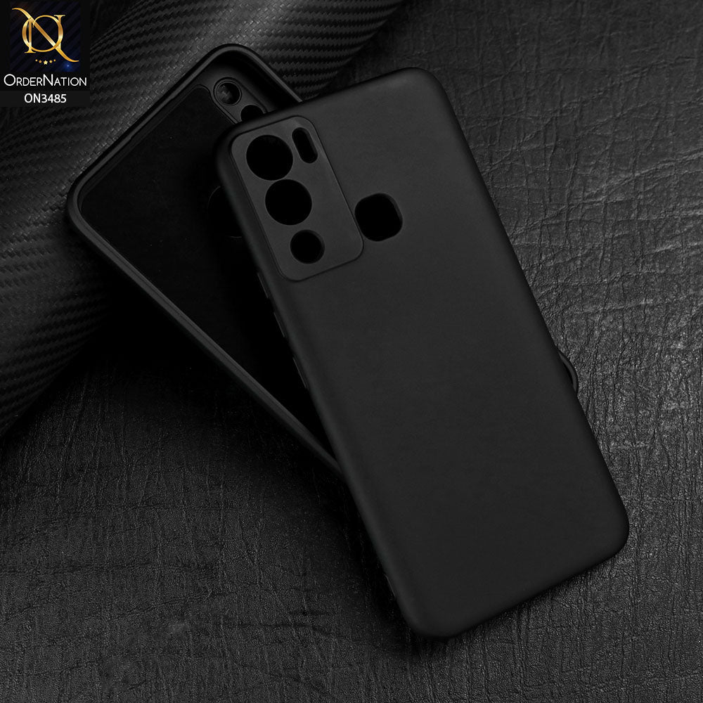 Infinix Hot 12i Cover - Black - ONation Silica Gel Series - HQ Liquid Silicone Elegant Colors Camera Protection Soft Case