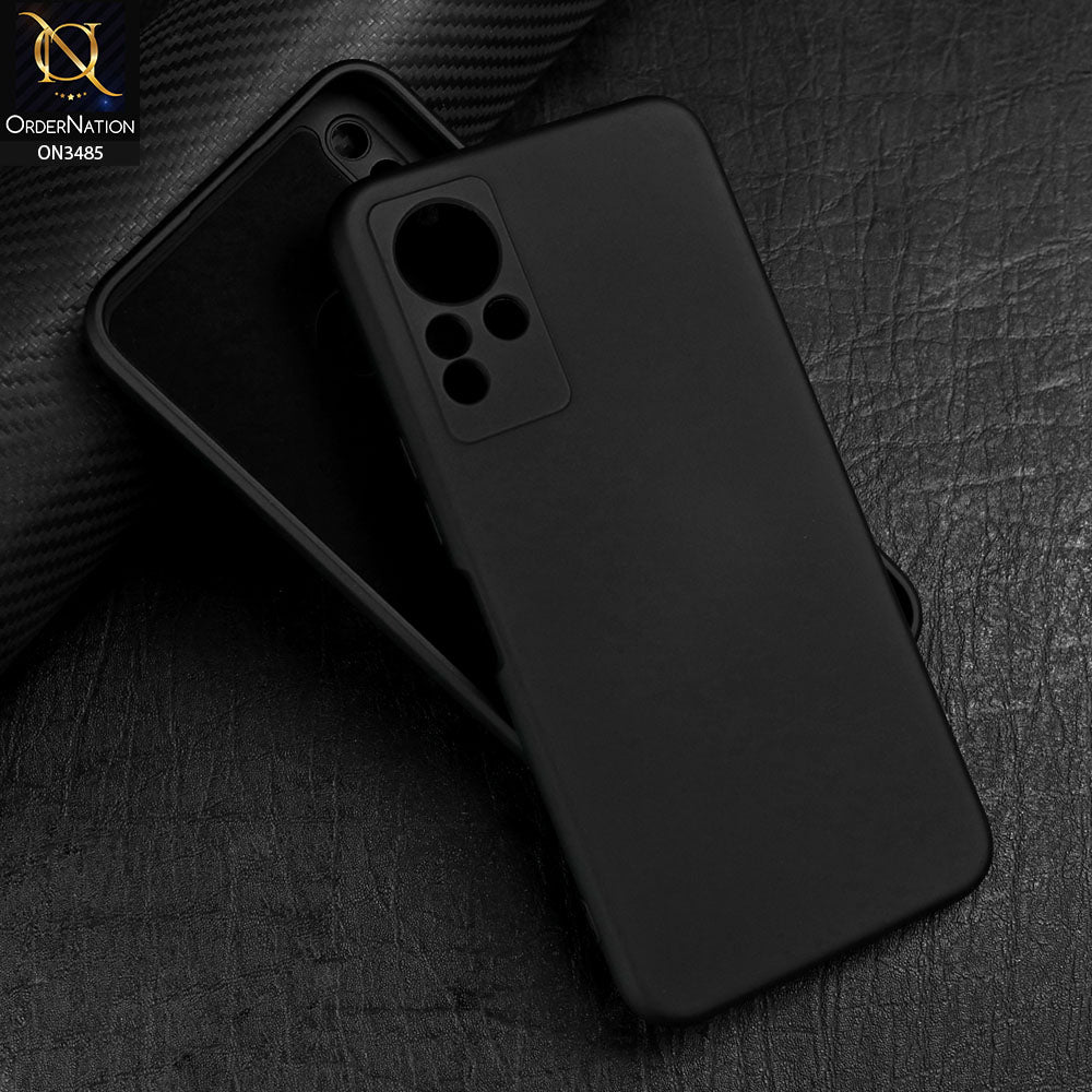 Infinix Note 11  Cover - Black - ONation Silica Gel Series - HQ Liquid Silicone Elegant Colors Camera Protection Soft Case