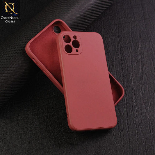 iPhone 11 Pro Cover - Red - ONation Silica Gel Series - HQ Liquid Silicone Elegant Colors Camera Protection Soft Case