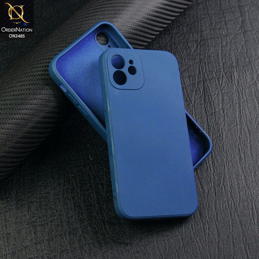 iPhone 12 Cover - Blue - ONation Silica Gel Series - HQ Liquid Silicone Elegant Colors Camera Protection Soft Case