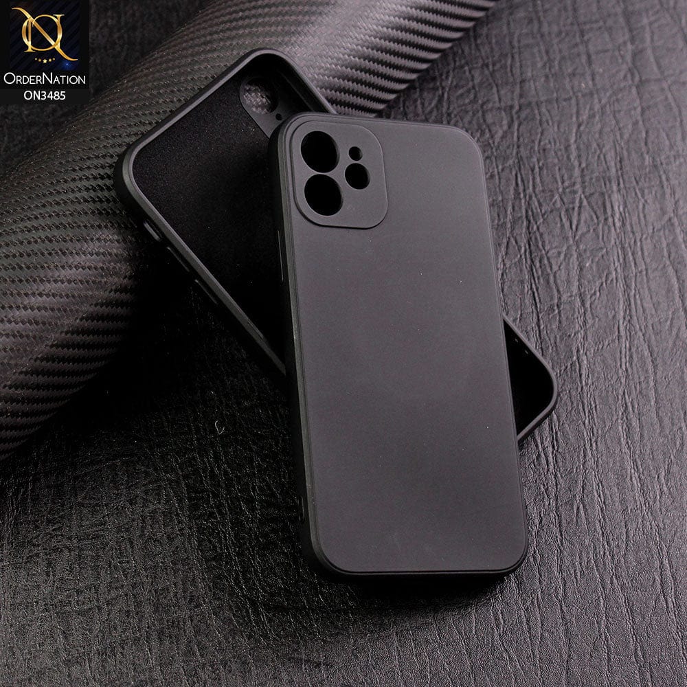 iPhone 12 Mini Cover - Black - ONation Silica Gel Series - HQ Liquid Silicone Elegant Colors Camera Protection Soft Case