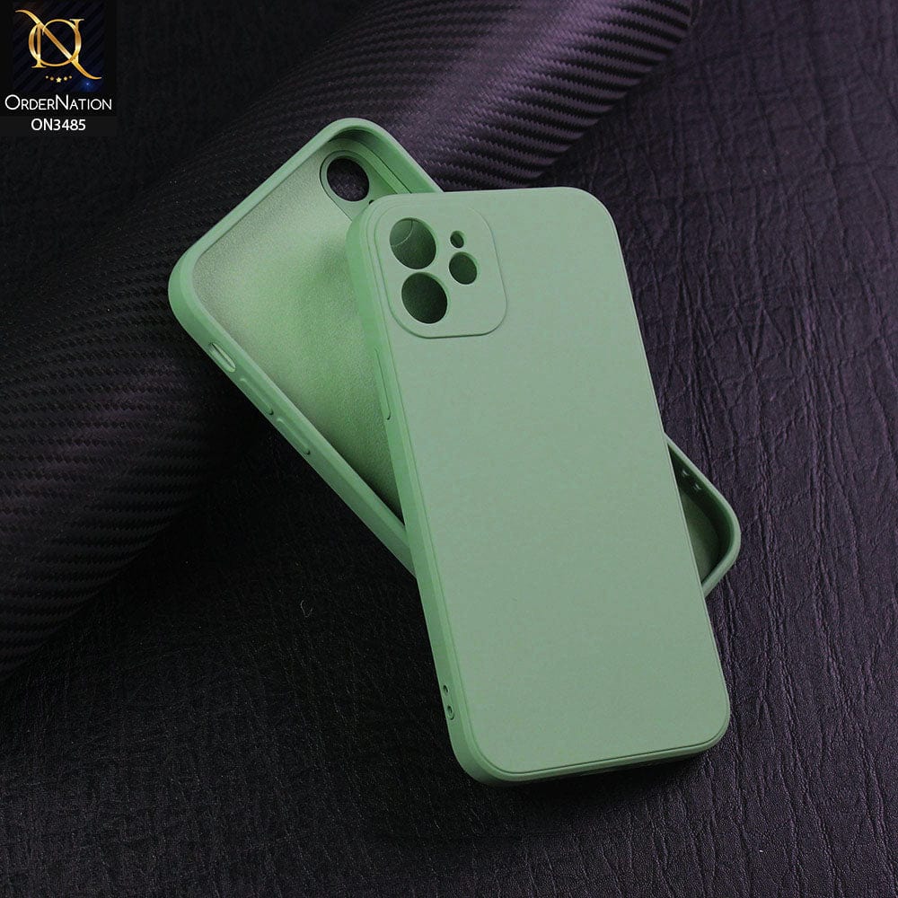 iPhone 12 Mini Cover - Light Green - ONation Silica Gel Series - HQ Liquid Silicone Elegant Colors Camera Protection Soft Case