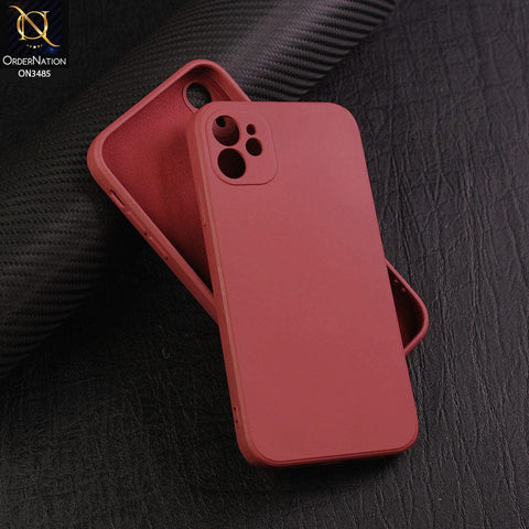 iPhone 12 Mini Cover - Red - ONation Silica Gel Series - HQ Liquid Silicone Elegant Colors Camera Protection Soft Case