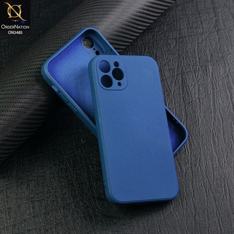 iPhone 12 Pro Cover - Blue - ONation Silica Gel Series - HQ Liquid Silicone Elegant Colors Camera Protection Soft Case