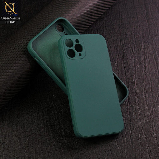 iPhone 12 Pro Cover - Dark Green - ONation Silica Gel Series - HQ Liquid Silicone Elegant Colors Camera Protection Soft Case