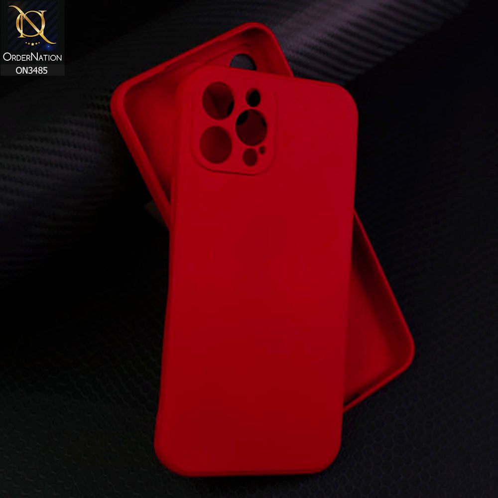 iPhone 12 Pro Max Cover - Dark Red - ONation Silica Gel Series - HQ Liquid Silicone Elegant Colors Camera Protection Soft Case