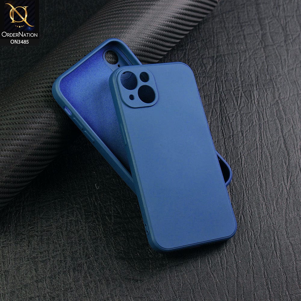 iPhone 13 Cover - Blue - ONation Silica Gel Series - HQ Liquid Silicone Elegant Colors Camera Protection Soft Case