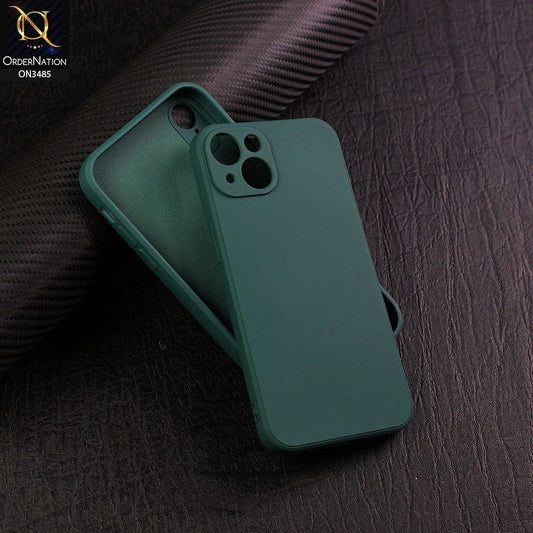 iPhone 13 Cover - Dark Green - ONation Silica Gel Series - HQ Liquid Silicone Elegant Colors Camera Protection Soft Case