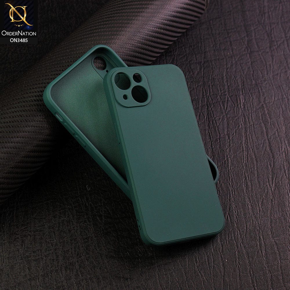 iPhone 13 Mini Cover - Dark Green - ONation Silica Gel Series - HQ Liquid Silicone Elegant Colors Camera Protection Soft Case