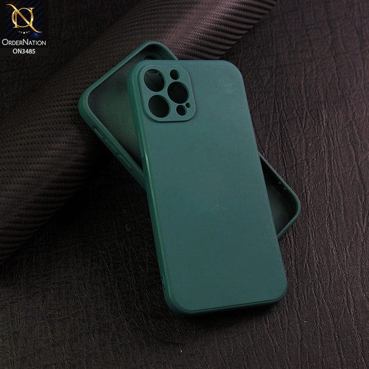 iPhone 13 Pro Cover - Dark Green - ONation Silica Gel Series - HQ Liquid Silicone Elegant Colors Camera Protection Soft Case