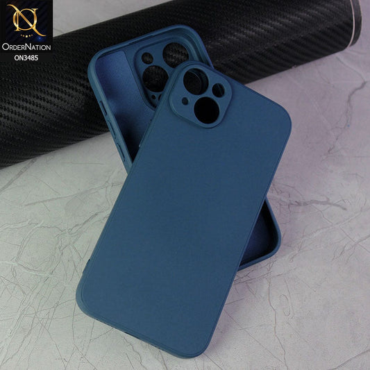 iPhone 14 Plus Cover - Blue - ONation Silica Gel Series - HQ Liquid Silicone Elegant Colors Camera Protection Soft Case