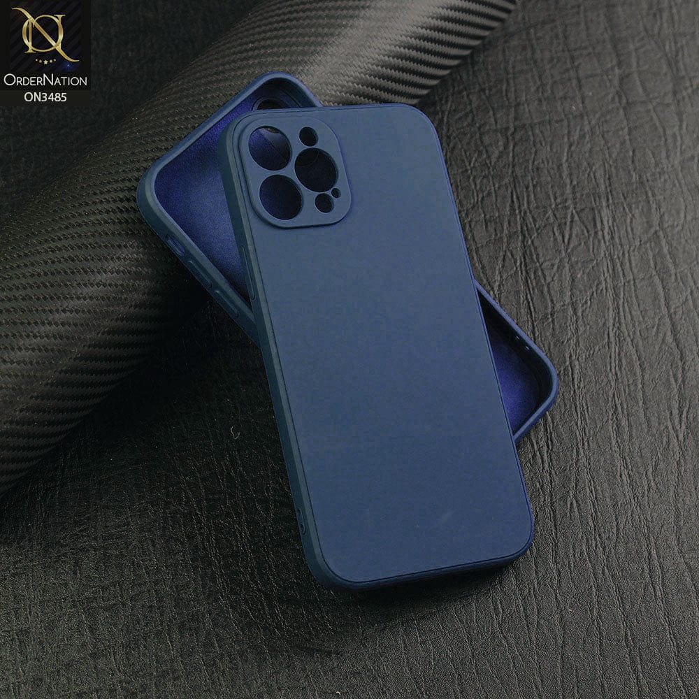 iPhone 14 Pro Cover - Blue - ONation Silica Gel Series - HQ Liquid Silicone Elegant Colors Camera Protection Soft Case