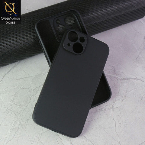 iPhone 14 Plus Cover - Black - ONation Silica Gel Series - HQ Liquid Silicone Elegant Colors Camera Protection Soft Case