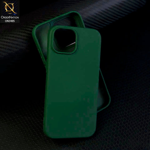 iPhone 15 Cover - Dark Green - ONation Silica Gel Series - HQ Liquid Silicone Elegant Colors Camera Protection Soft Case