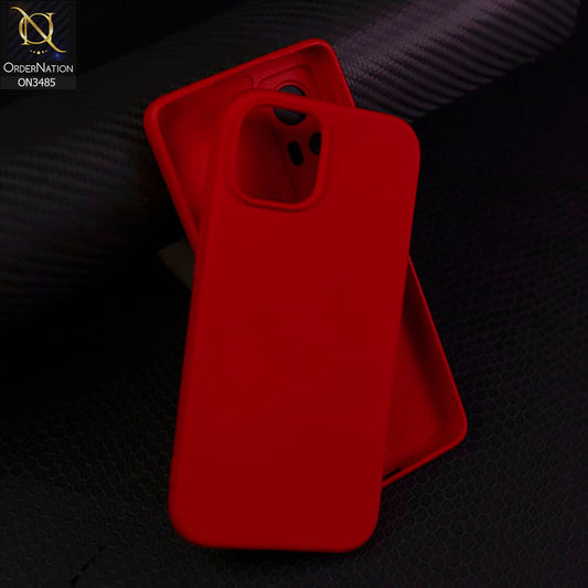 iPhone 15 Cover - Dark Red - ONation Silica Gel Series - HQ Liquid Silicone Elegant Colors Camera Protection Soft Case