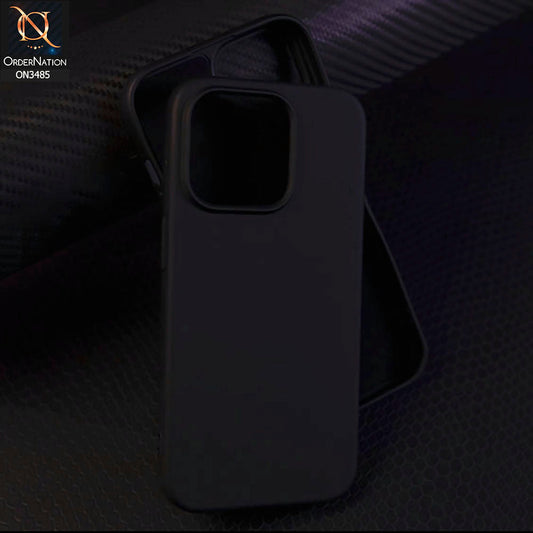iPhone 15 Pro Cover - Black - ONation Silica Gel Series - HQ Liquid Silicone Elegant Colors Camera Protection Soft Case