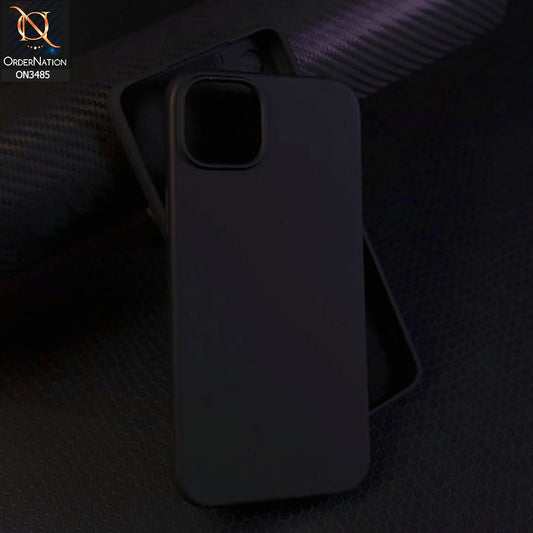 iPhone 15 Plus Cover - Black - ONation Silica Gel Series - HQ Liquid Silicone Elegant Colors Camera Protection Soft Case