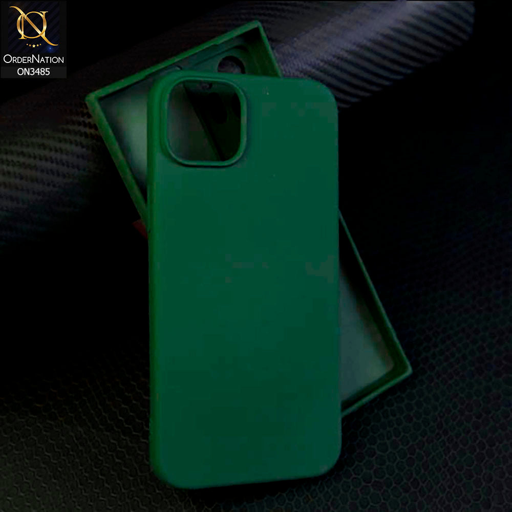 iPhone 15 Plus Cover - Dark Green - ONation Silica Gel Series - HQ Liquid Silicone Elegant Colors Camera Protection Soft Case