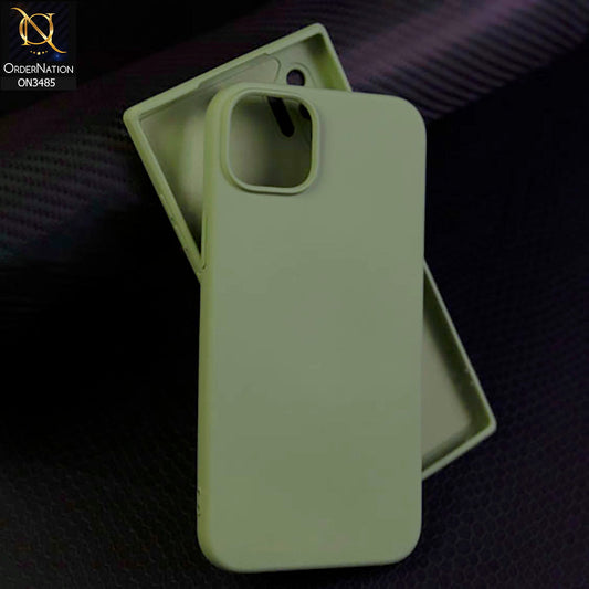 iPhone 15 Plus Cover - Light Green - ONation Silica Gel Series - HQ Liquid Silicone Elegant Colors Camera Protection Soft Case