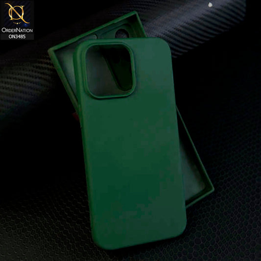 iPhone 15 Pro Max Cover - Dark Green - ONation Silica Gel Series - HQ Liquid Silicone Elegant Colors Camera Protection Soft Case