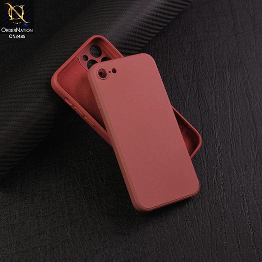 iPhone SE 2022 Cover - Red - ONation Silica Gel Series - HQ Liquid Silicone Elegant Colors Camera Protection Soft Case