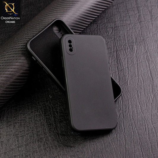 iPhone XS / X Cover - Black - ONation Silica Gel Series - HQ Liquid Silicone Elegant Colors Camera Protection Soft Case