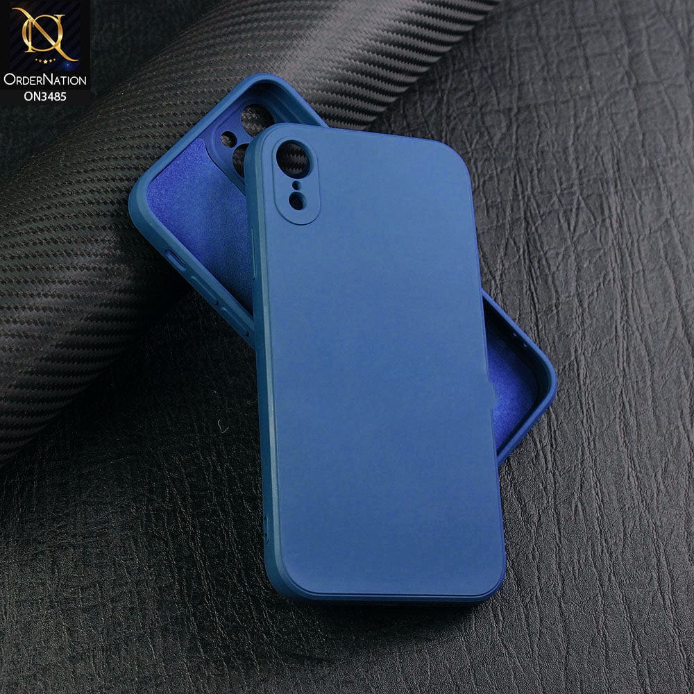 iPhone XR Cover - Blue - ONation Silica Gel Series - HQ Liquid Silicone Elegant Colors Camera Protection Soft Case