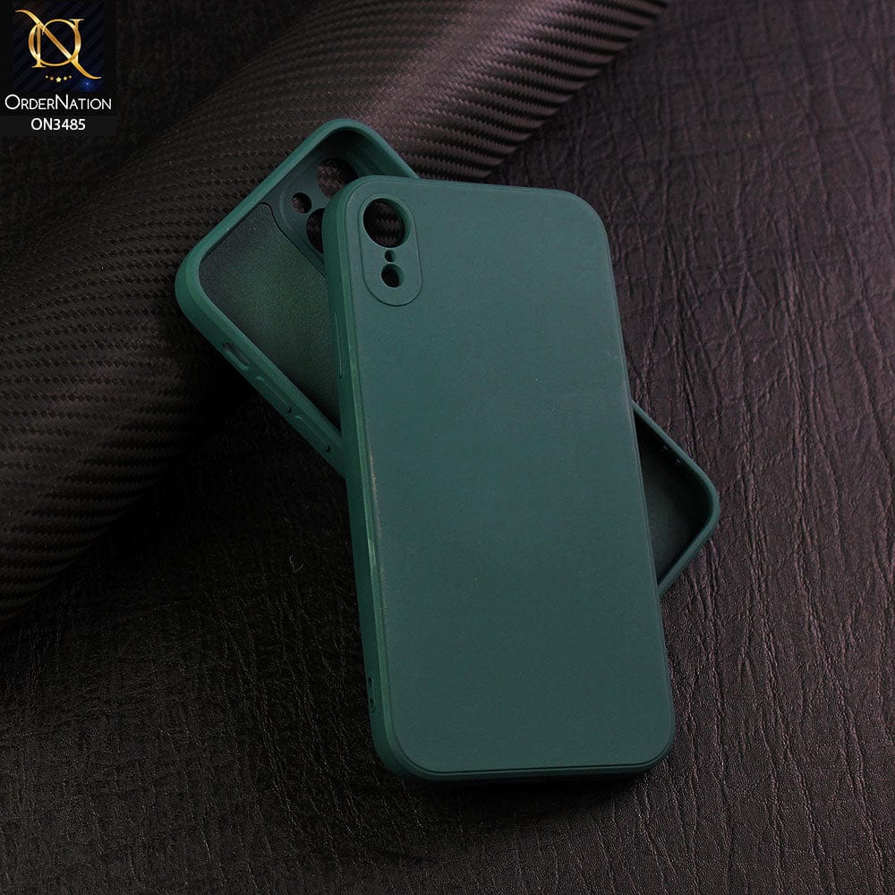 iPhone XR Cover - Dark Green - ONation Silica Gel Series - HQ Liquid Silicone Elegant Colors Camera Protection Soft Case