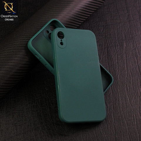 iPhone XR Cover - Dark Green - ONation Silica Gel Series - HQ Liquid Silicone Elegant Colors Camera Protection Soft Case