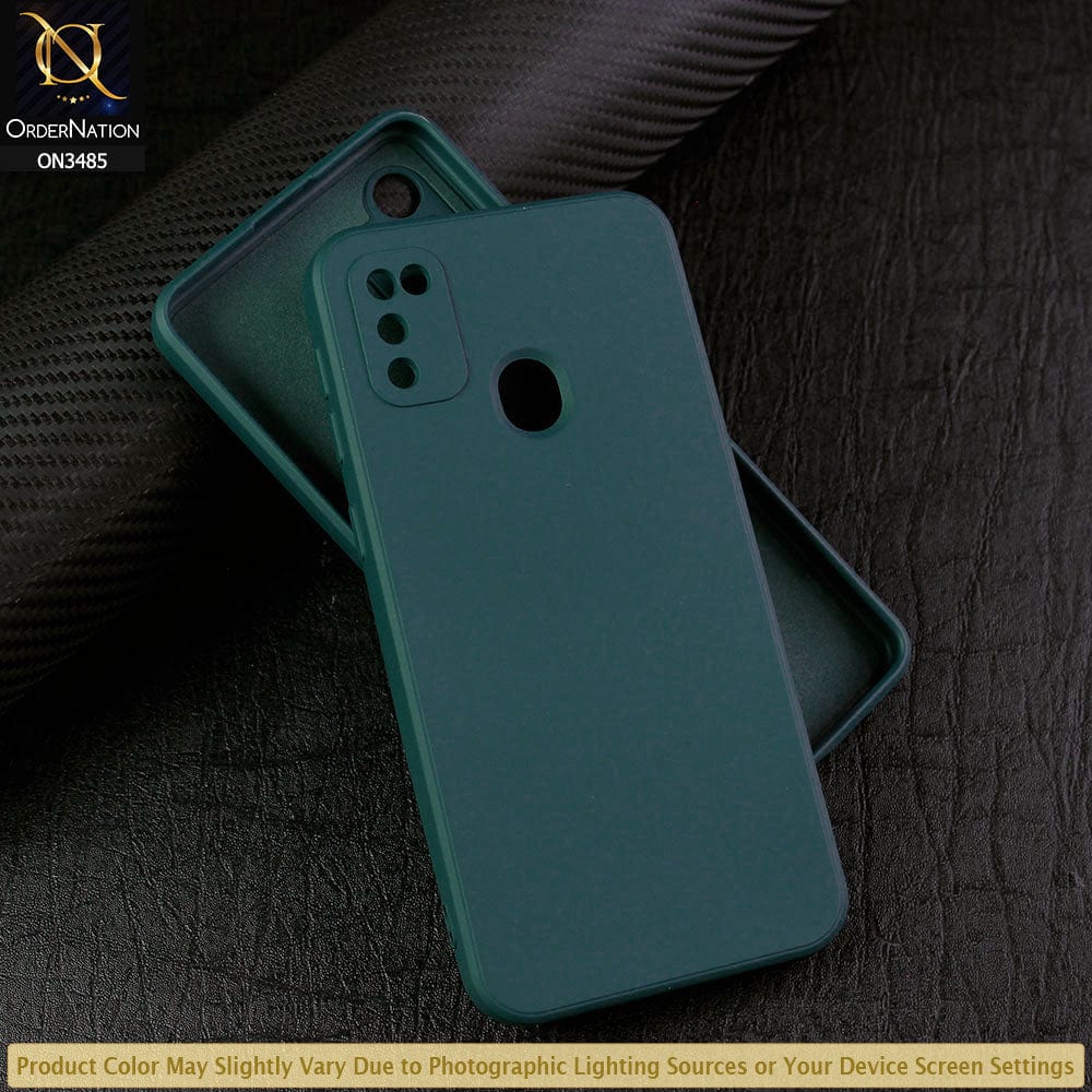 Samsung Galaxy M21 Cover - Dark Green - ONation Silica Gel Series - HQ Liquid Silicone Elegant Colors Camera Protection Soft Case