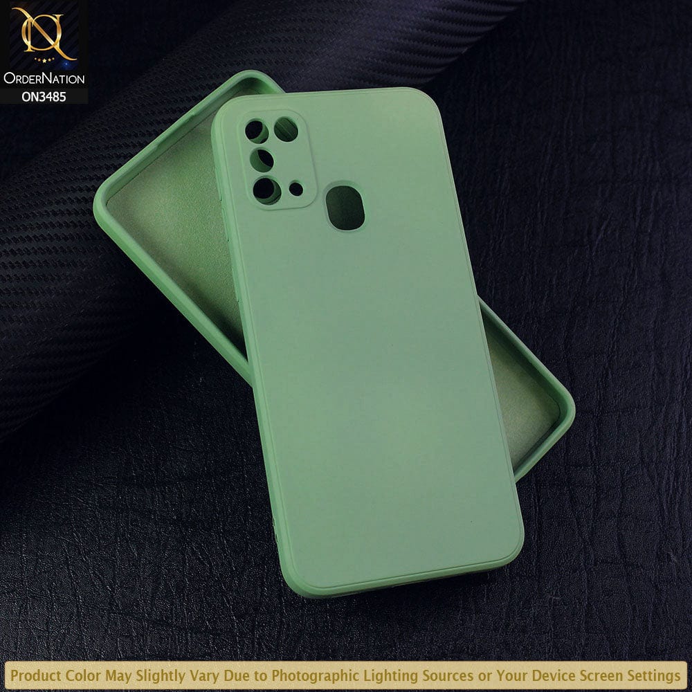 Samsung Galaxy M31 Cover - Light Green - ONation Silica Gel Series - HQ Liquid Silicone Elegant Colors Camera Protection Soft Case