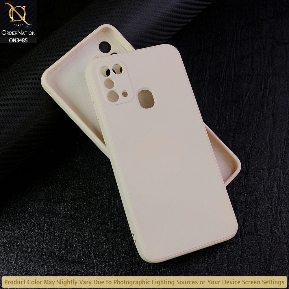 Samsung Galaxy M31 Cover - Off White - ONation Silica Gel Series - HQ Liquid Silicone Elegant Colors Camera Protection Soft Case