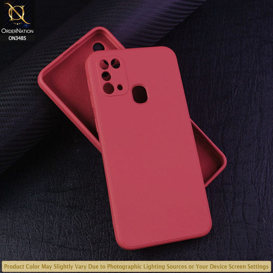 Samsung Galaxy M31 Cover - Red - ONation Silica Gel Series - HQ Liquid Silicone Elegant Colors Camera Protection Soft Case