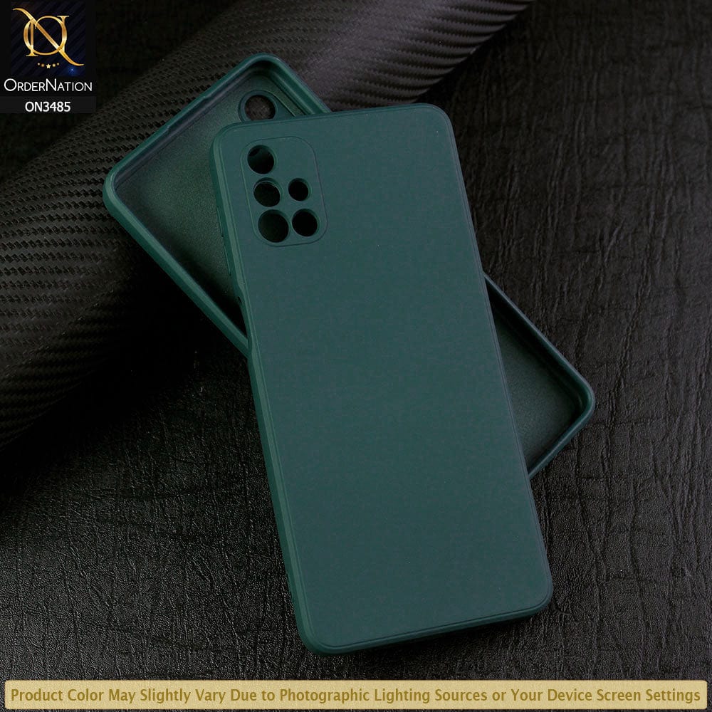 Samsung Galaxy M51 Cover - Dark Green - ONation Silica Gel Series - HQ Liquid Silicone Elegant Colors Camera Protection Soft Case