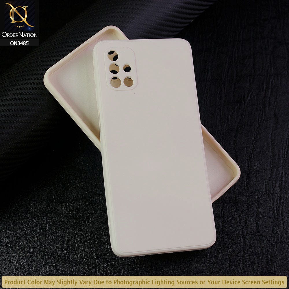 Samsung Galaxy M51 Cover - Off White - ONation Silica Gel Series - HQ Liquid Silicone Elegant Colors Camera Protection Soft Case