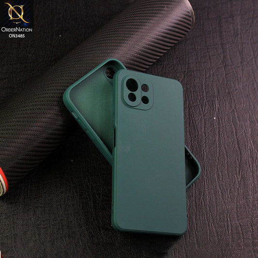 Xiaomi Mi 11 Lite Cover - Dark Green - ONation Silica Gel Series - HQ Liquid Silicone Elegant Colors Camera Protection Soft Case