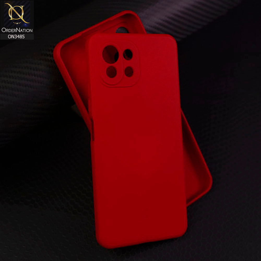 Xiaomi Mi 11 Lite Cover - Dark Red - ONation Silica Gel Series - HQ Liquid Silicone Elegant Colors Camera Protection Soft Case