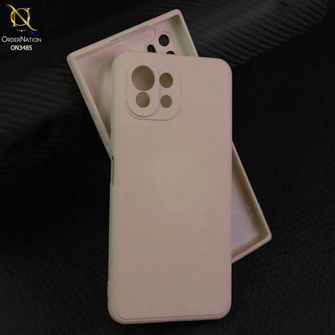 Xiaomi Mi 11 Lite Cover - Off White - ONation Silica Gel Series - HQ Liquid Silicone Elegant Colors Camera Protection Soft Case