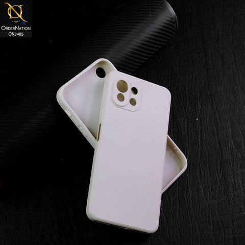 Xiaomi Mi 11 Lite Cover - Off-White (Not Pure White) - ONation Daisy Series - HQ Liquid Silicone Elegant Colors Camera Protection Soft Case ( Fast Delivery )