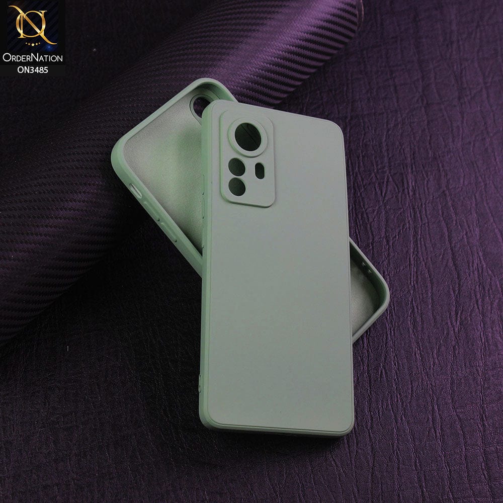 Xiaomi 12 Pro Cover - Light Green - ONation Silica Gel Series - HQ Liquid Silicone Elegant Colors Camera Protection Soft Case