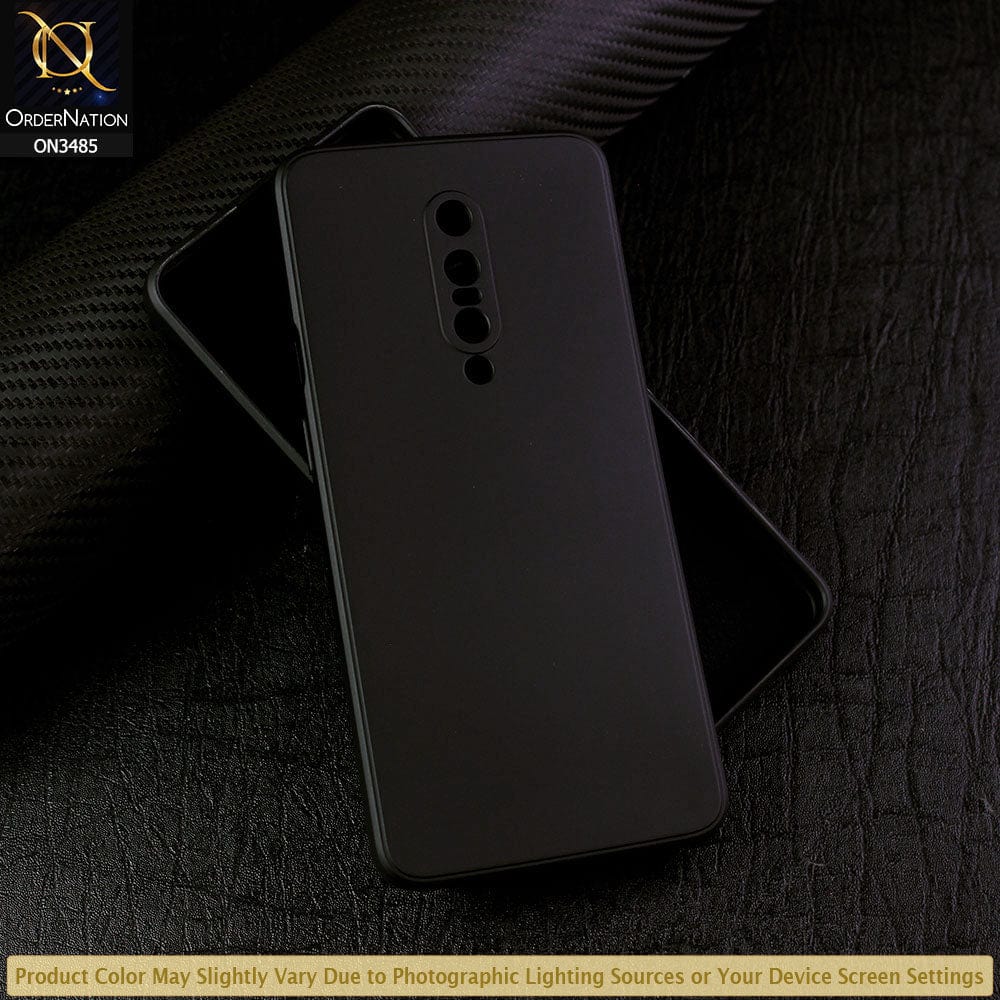 OnePlus 7 Pro Cover - Black - ONation Silica Gel Series - HQ Liquid Silicone Elegant Colors Camera Protection Soft Case