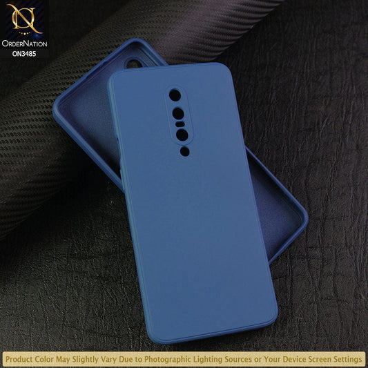 OnePlus 7 Pro Cover - Blue - ONation Silica Gel Series - HQ Liquid Silicone Elegant Colors Camera Protection Soft Case