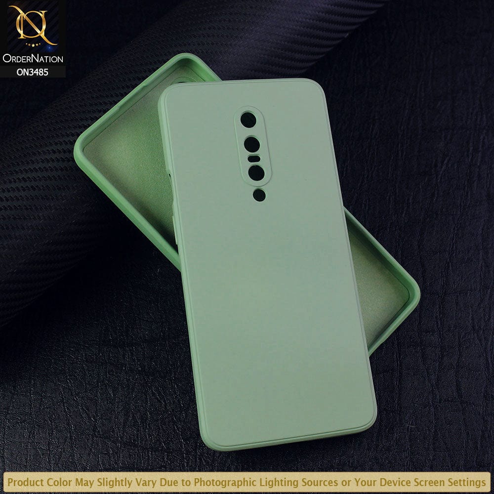 OnePlus 7 Pro Cover - Light Green - ONation Silica Gel Series - HQ Liquid Silicone Elegant Colors Camera Protection Soft Case
