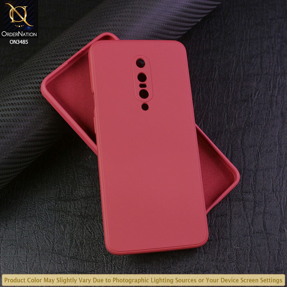 OnePlus 7 Pro Cover - Red - ONation Silica Gel Series - HQ Liquid Silicone Elegant Colors Camera Protection Soft Case