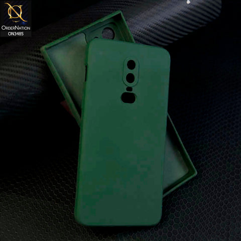 OnePlus 6 Cover - Dark Green - ONation Silica Gel Series - HQ Liquid Silicone Elegant Colors Camera Protection Soft Case