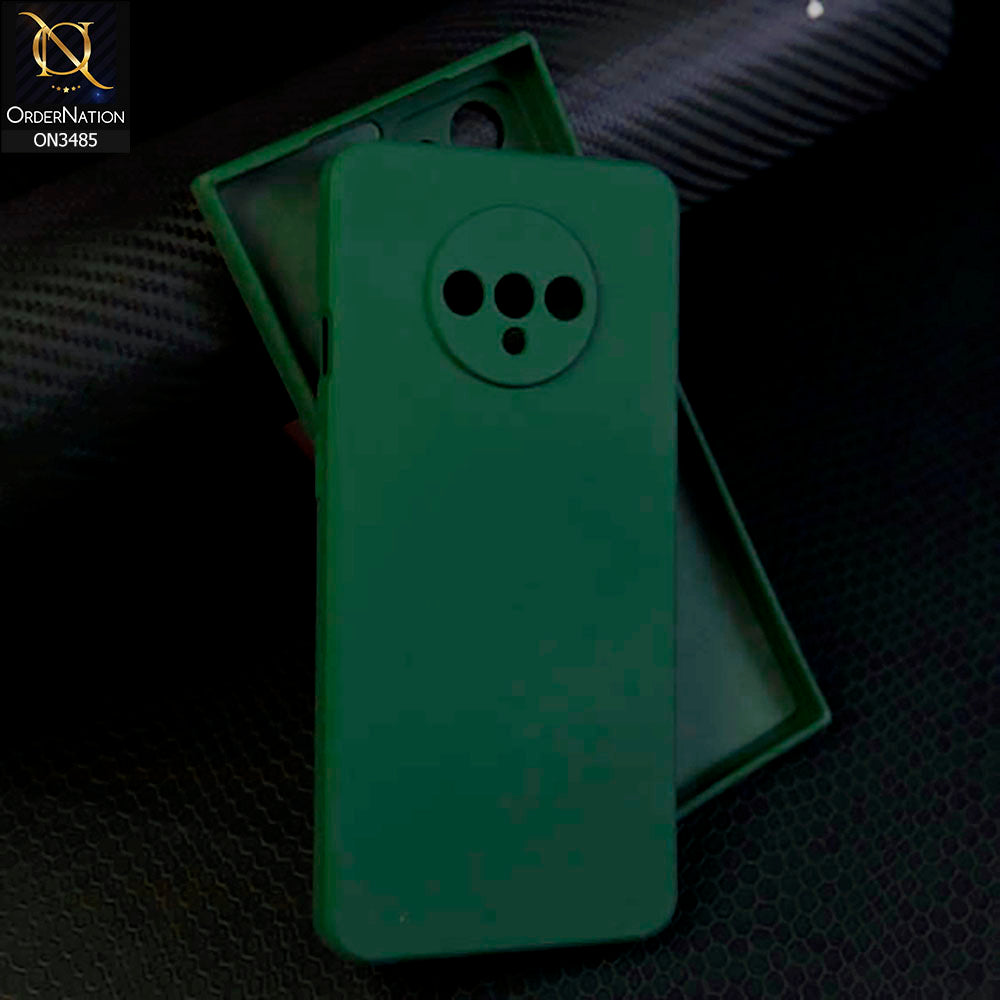 OnePlus 7T Cover - Dark Green - ONation Silica Gel Series - HQ Liquid Silicone Elegant Colors Camera Protection Soft Case
